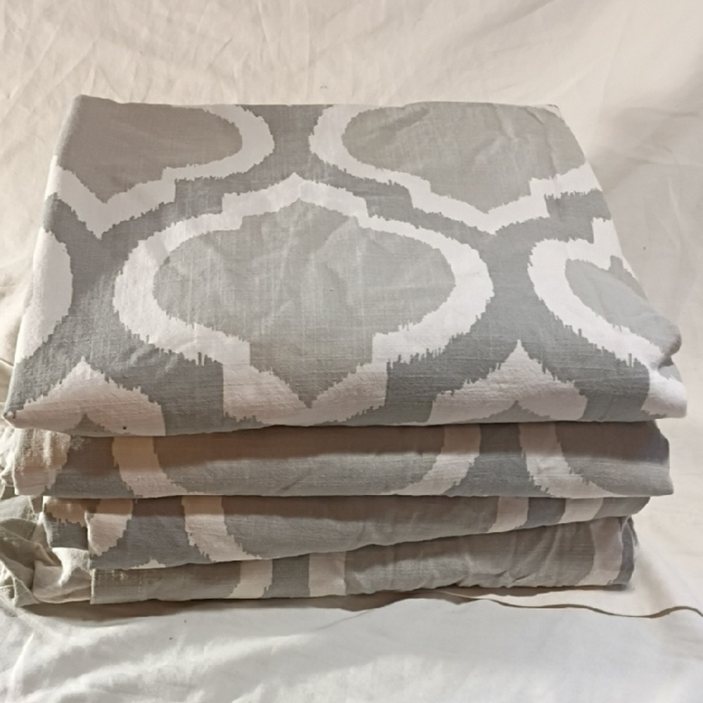 Threshold Gray and White Curtains A Set Of 4. 78in Long,46 Wide When Laying Flat